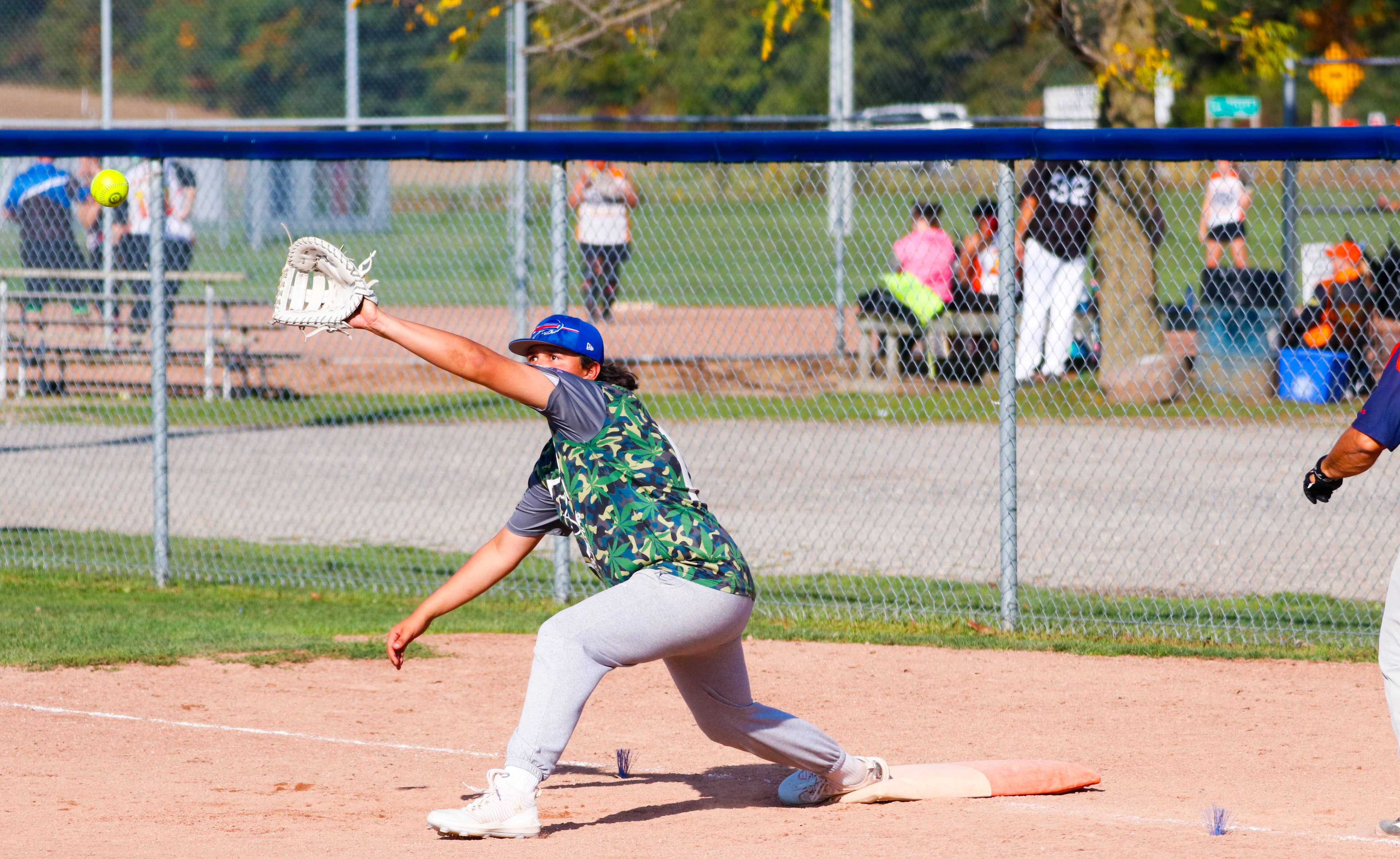 Fielding at first base