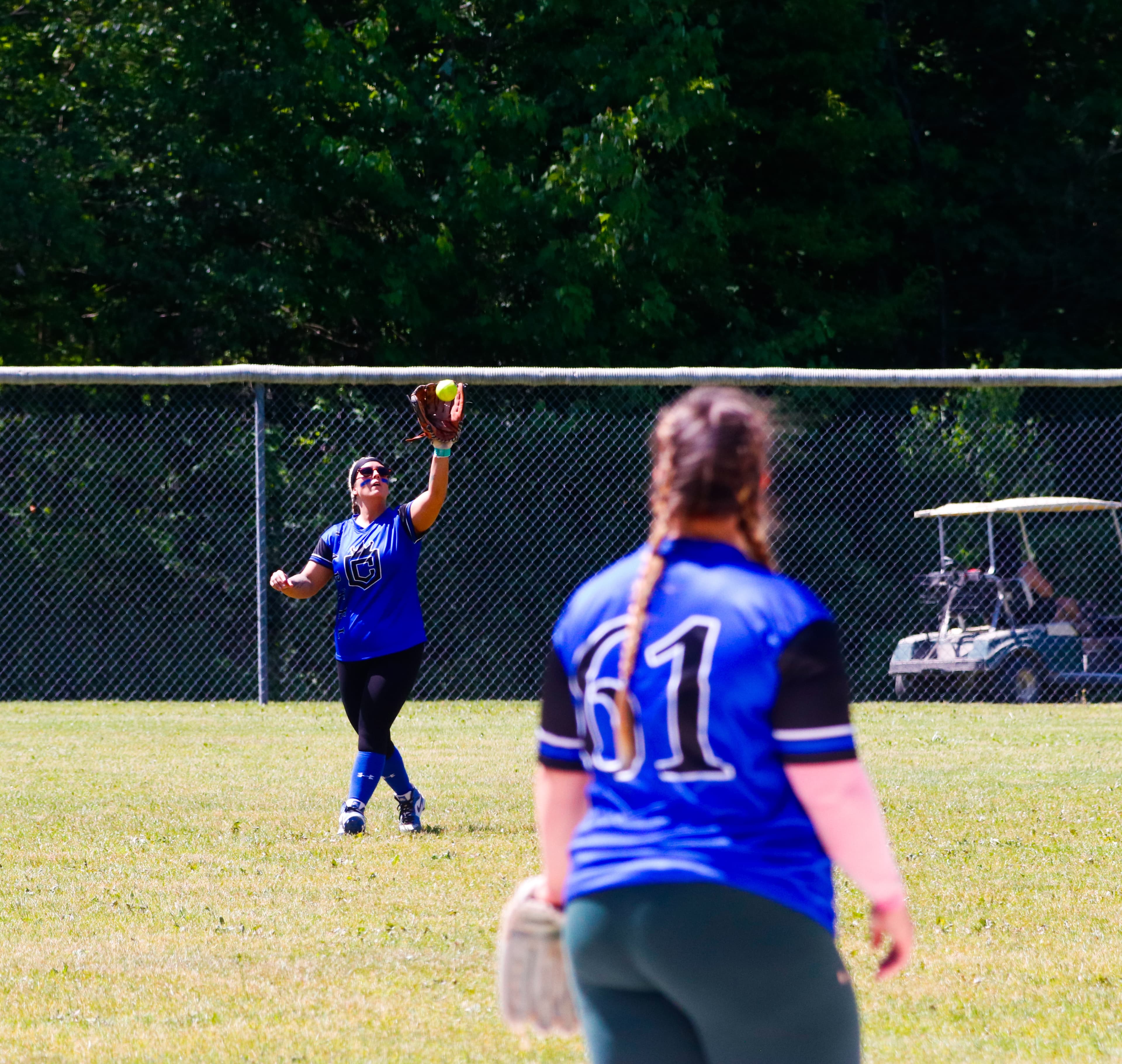 Catching in outfield